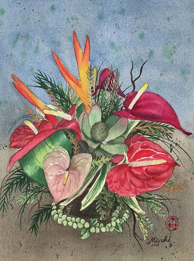 Tropical Bouquet Painting by Kelly Miyuki Kimura