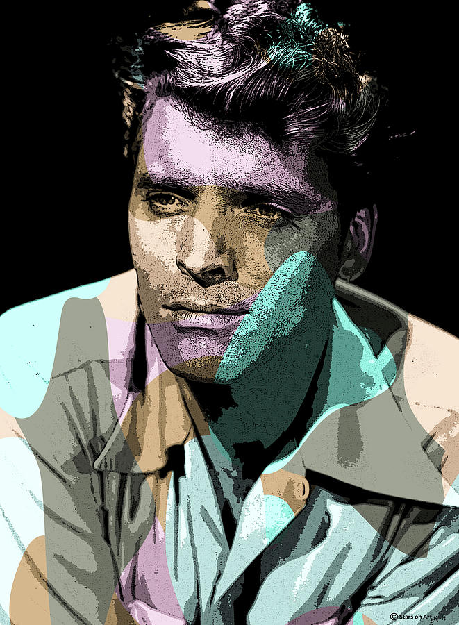 Burt Lancaster modernized portrait Mixed Media by Movie World Posters