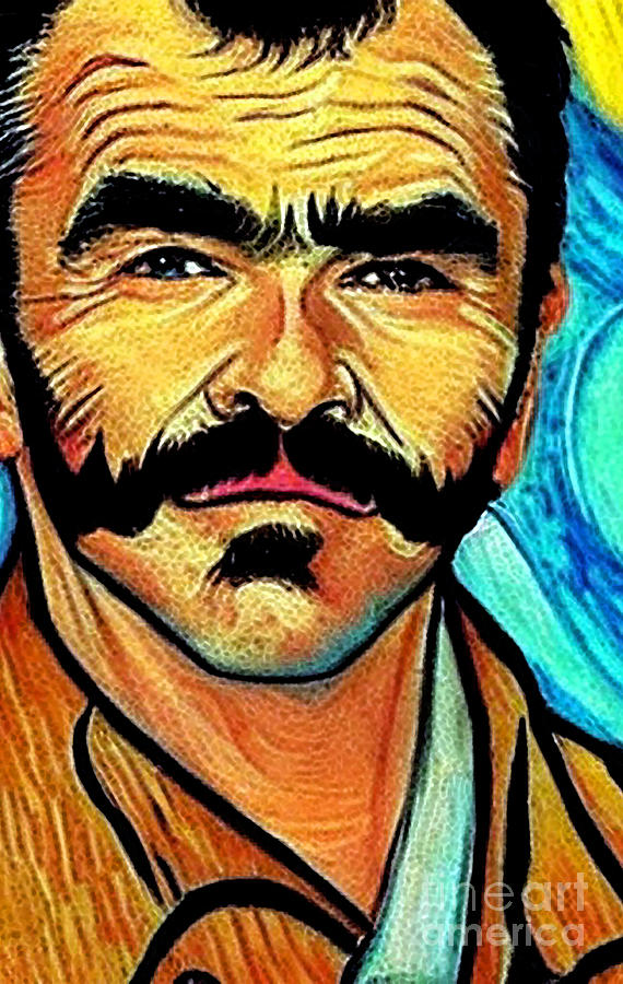 Burt Reynolds Actor Unique Art Style Mixed Media by Lisa Von - Pixels