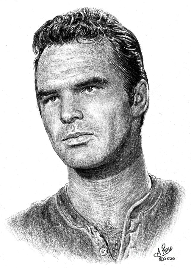 Boogie Nights Drawing - Burt Reynolds as Quint by Andrew Read