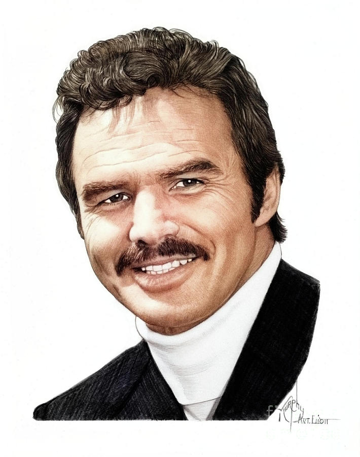 Portrait Drawing - Burt Reynolds by Murphy Elliott