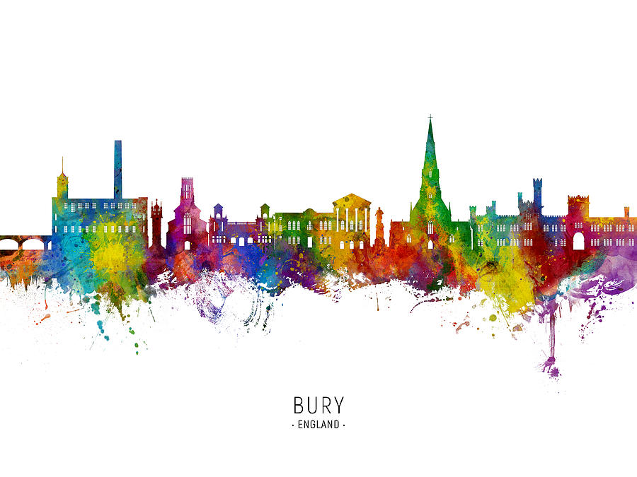 Bury England Skyline #33 Digital Art by Michael Tompsett