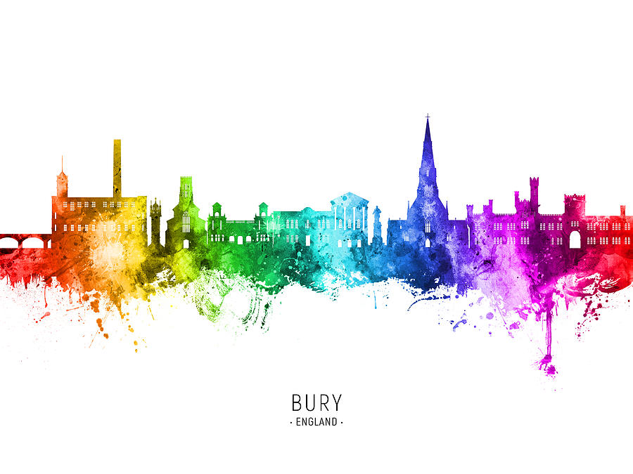 Bury England Skyline #37 Digital Art by Michael Tompsett