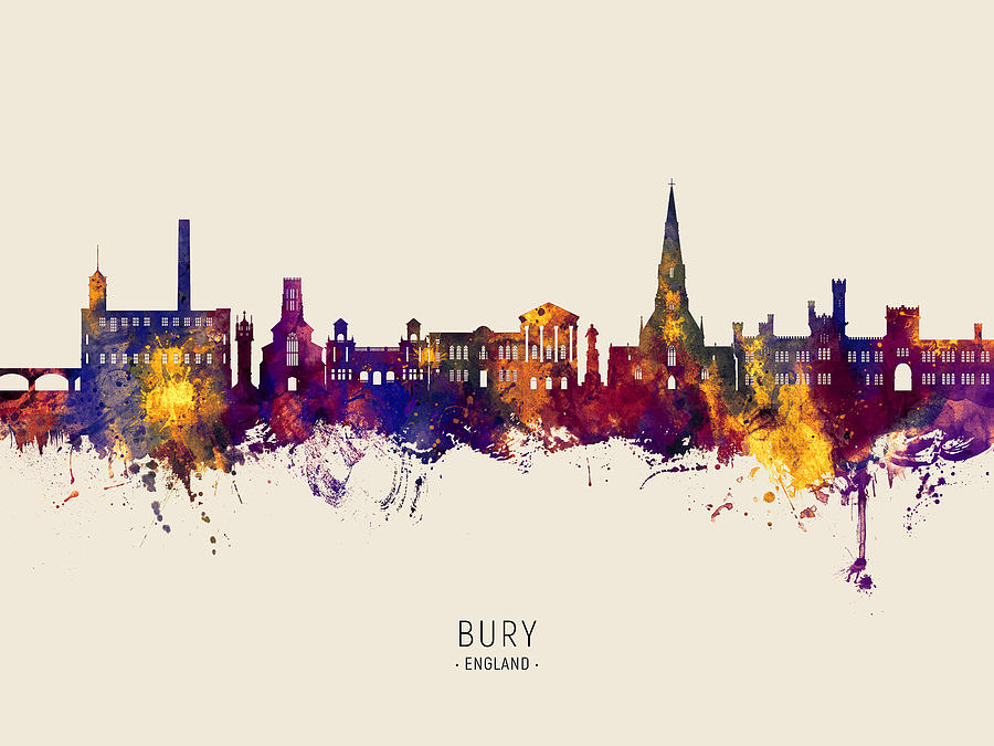 Bury England Skyline #38 Digital Art by Michael Tompsett
