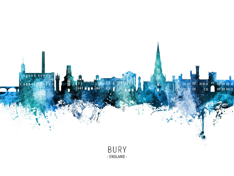 Bury England Skyline #42 Digital Art by Michael Tompsett