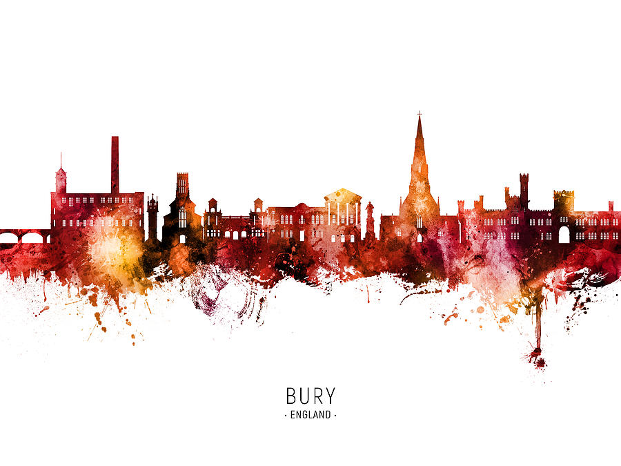 Bury England Skyline #43 Digital Art by Michael Tompsett
