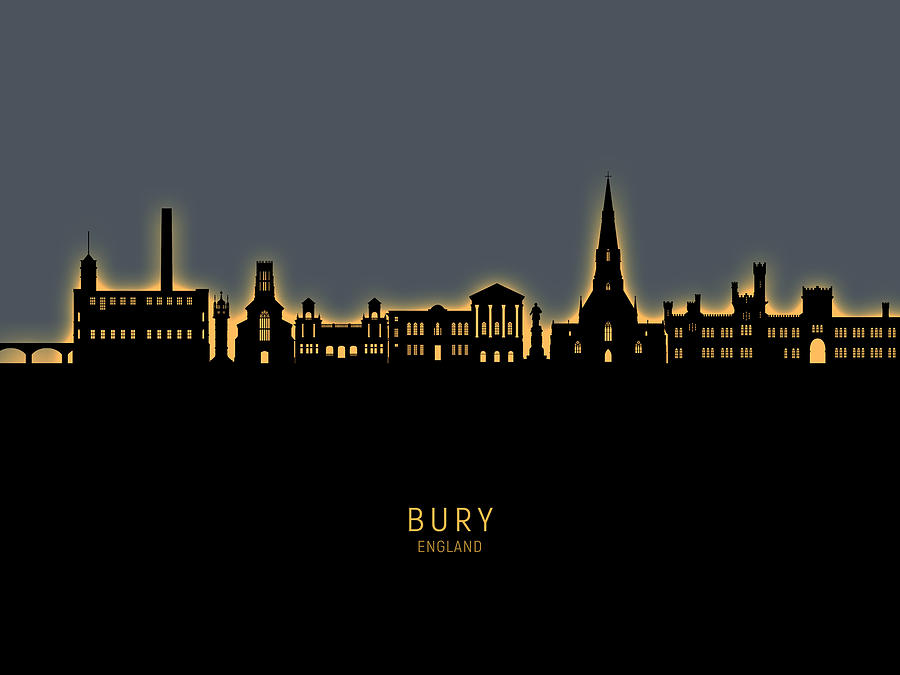 Bury England Skyline #46 Digital Art by Michael Tompsett