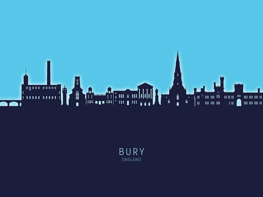 Bury England Skyline #49 Digital Art by Michael Tompsett