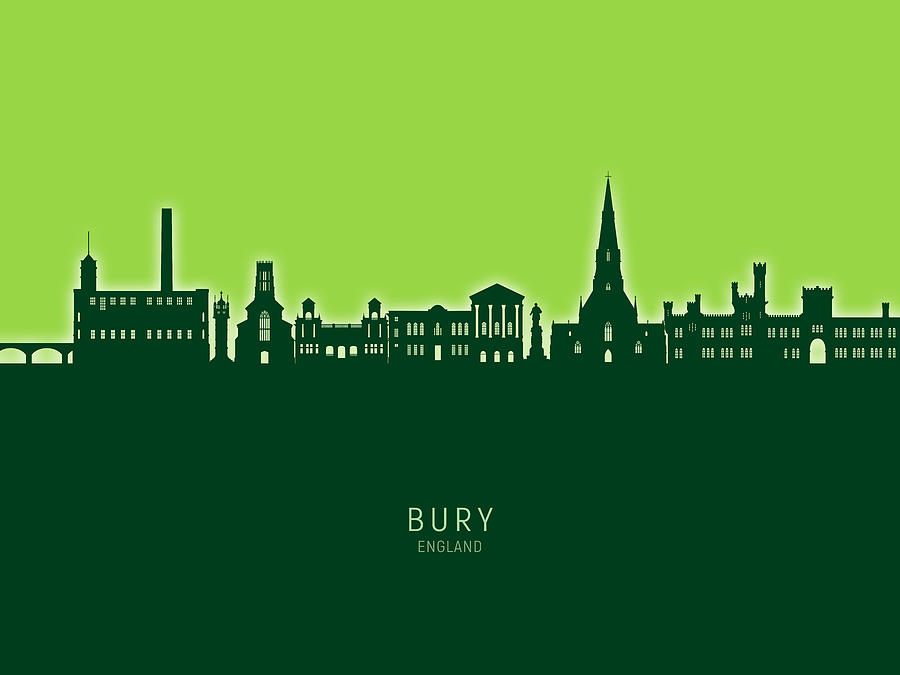 Bury England Skyline #50 Digital Art by Michael Tompsett