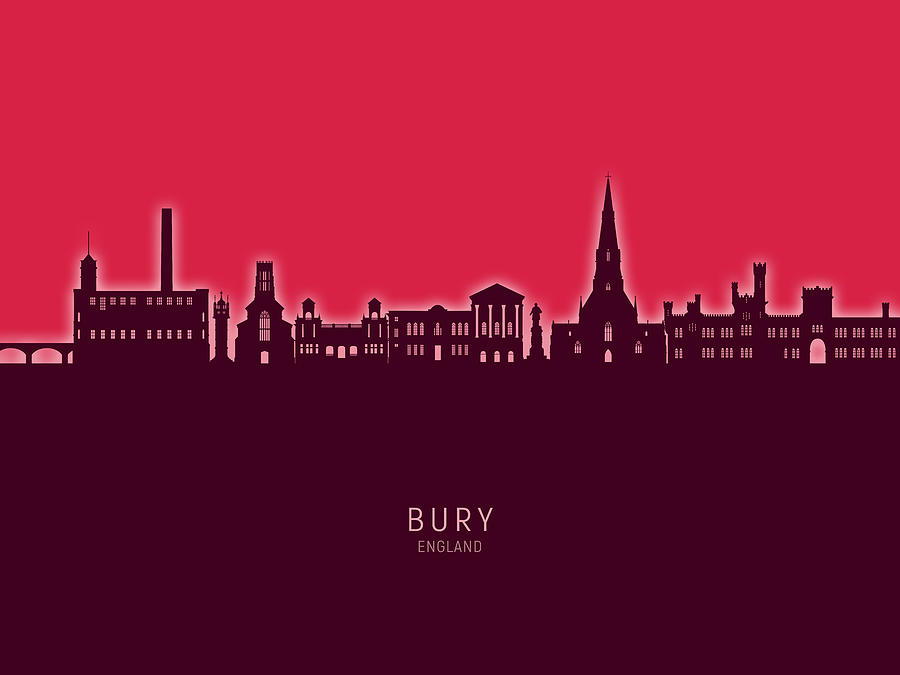 Bury England Skyline #52 Digital Art by Michael Tompsett