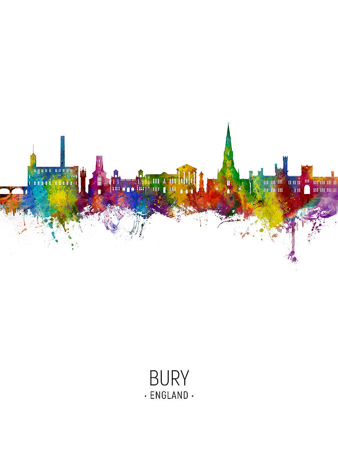 Bury England Skyline #55 Digital Art by Michael Tompsett