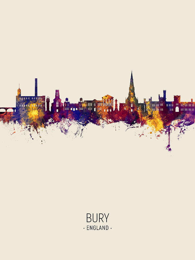 Bury England Skyline #56 Digital Art by Michael Tompsett