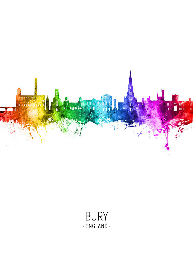 Bury England Skyline #58 Digital Art by Michael Tompsett
