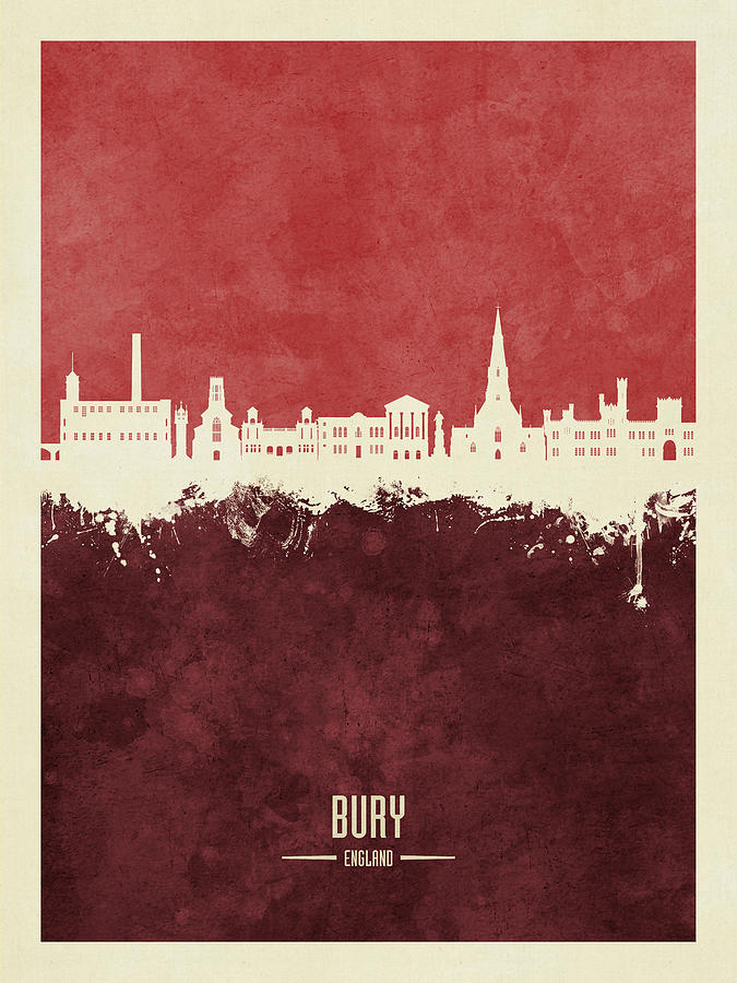 Bury England Skyline #63 Digital Art by Michael Tompsett