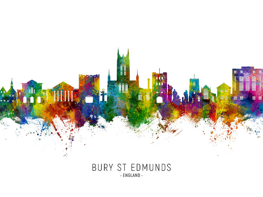 Bury St Edmunds England Skyline #11 Digital Art by Michael Tompsett