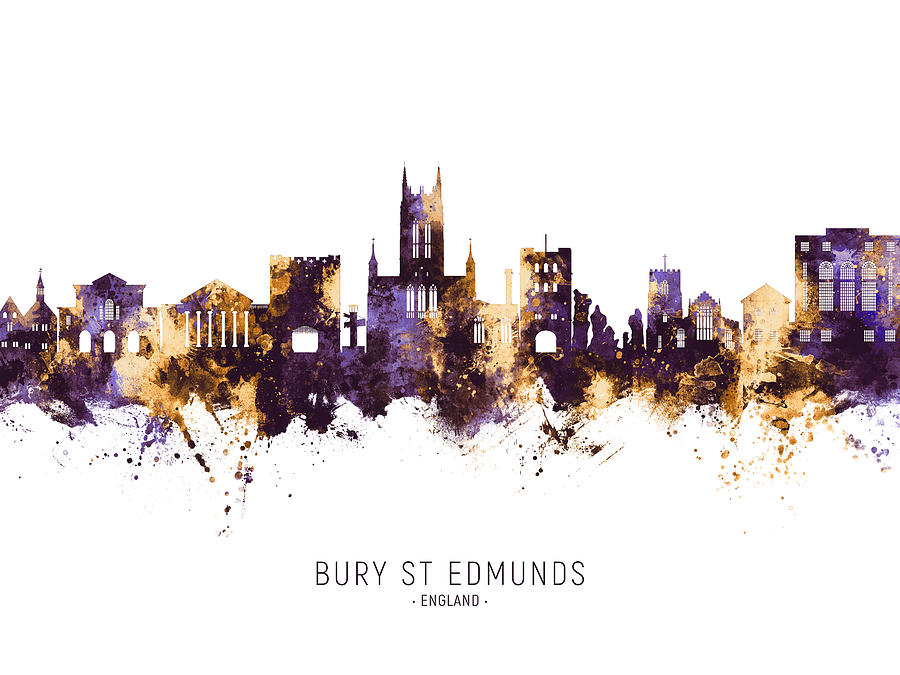 Bury St Edmunds England Skyline #13 Digital Art by Michael Tompsett