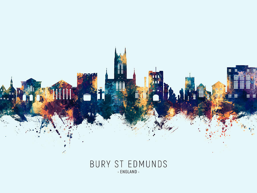 Bury St Edmunds England Skyline #14 Digital Art by Michael Tompsett