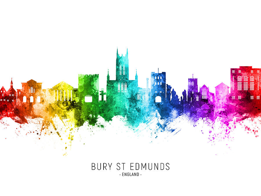 Bury St Edmunds England Skyline #15 Digital Art by Michael Tompsett