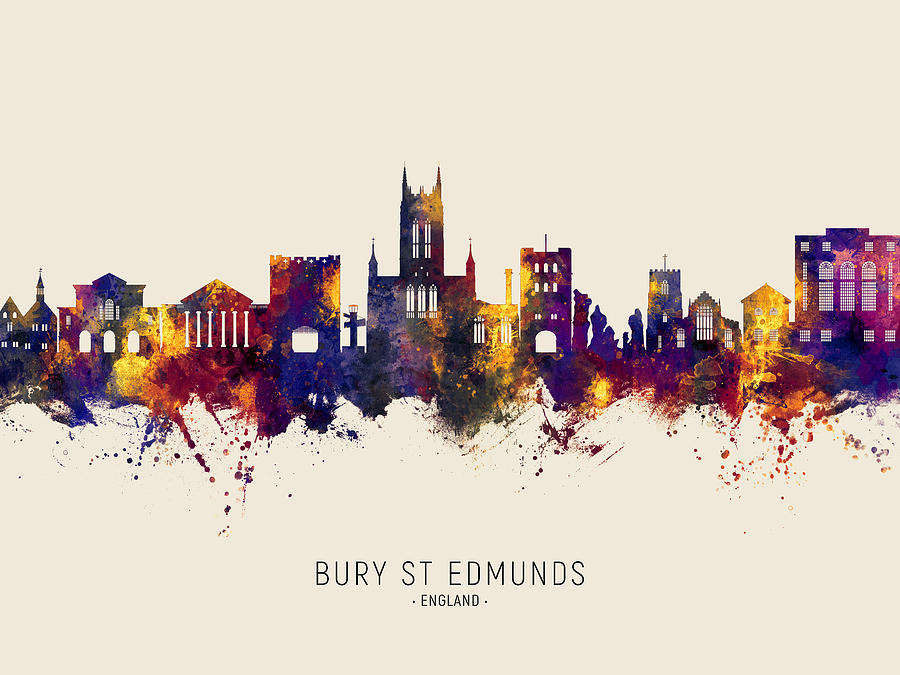 Bury St Edmunds England Skyline #16 Digital Art by Michael Tompsett