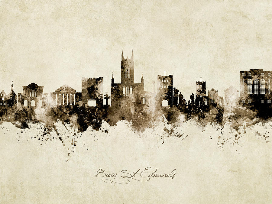 Bury St Edmunds England Skyline #17 Digital Art by Michael Tompsett