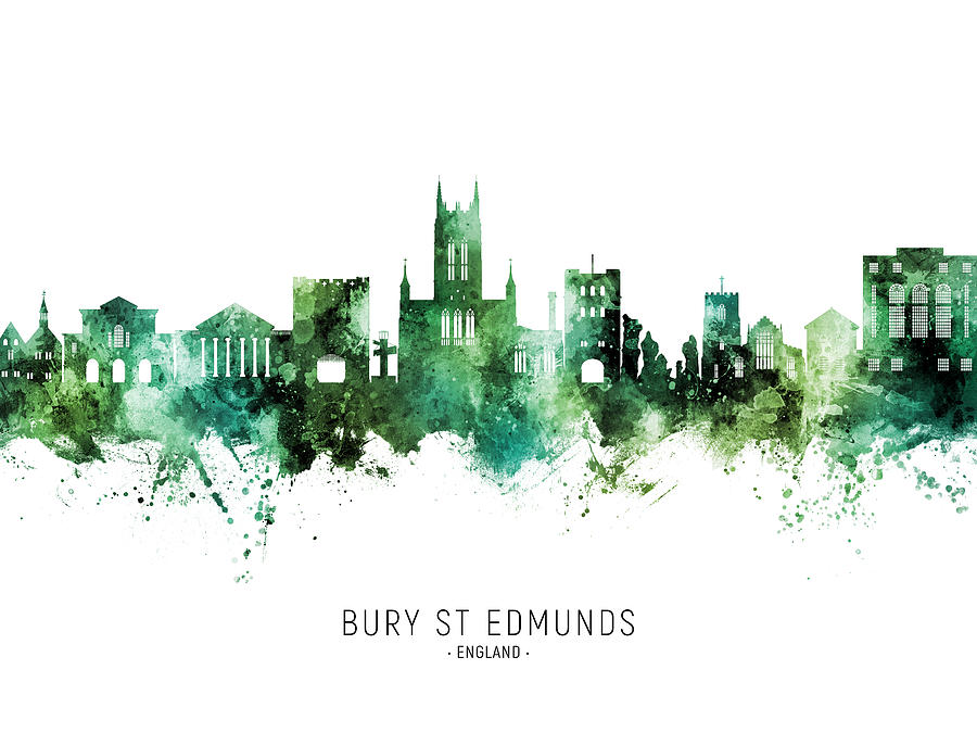 Bury St Edmunds England Skyline #18 Digital Art by Michael Tompsett