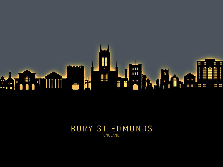 Bury St Edmunds England Skyline #24 Digital Art by Michael Tompsett