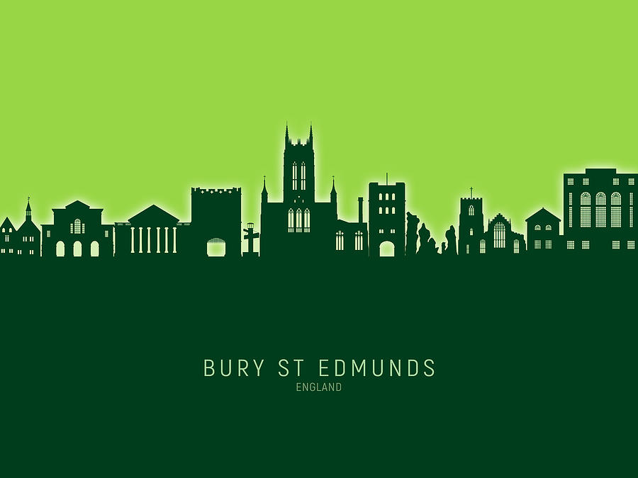 Bury St Edmunds England Skyline #28 Digital Art by Michael Tompsett