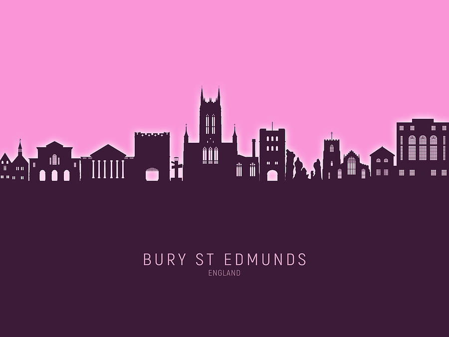 Bury St Edmunds England Skyline #29 Digital Art by Michael Tompsett