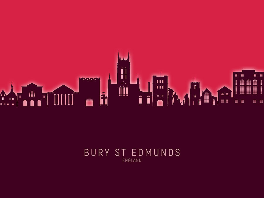Bury St Edmunds England Skyline #30 Digital Art by Michael Tompsett