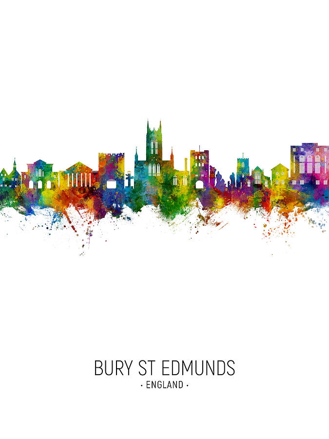 Bury St Edmunds England Skyline #33 Digital Art by Michael Tompsett