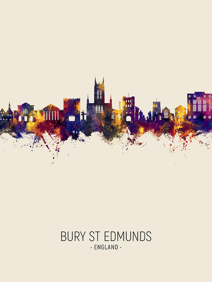 Bury St Edmunds England Skyline #34 Digital Art by Michael Tompsett