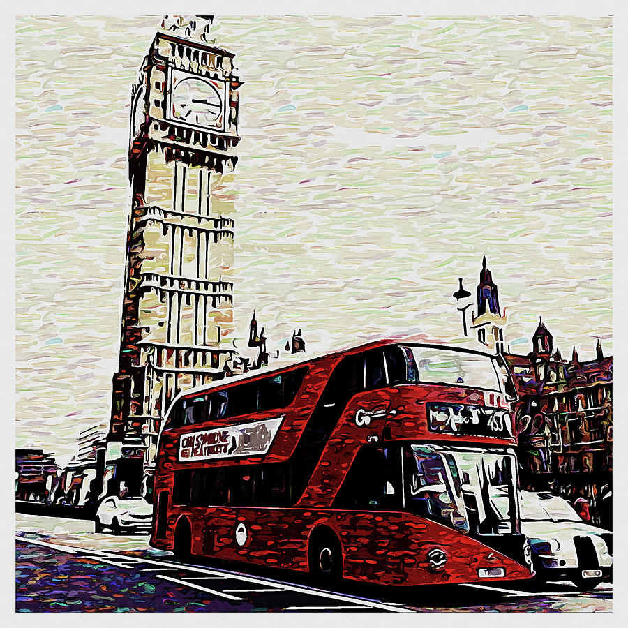 Bus In London Painting