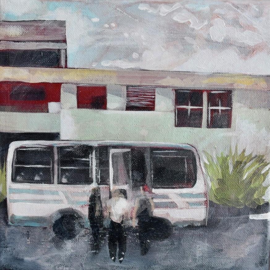 Bus Stop Painting by M Snider - Fine Art America