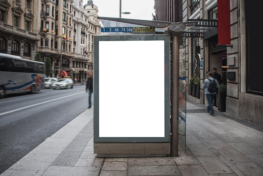 Bus stop with billboard Photograph by Photography taken by Mario Gutiérrez.