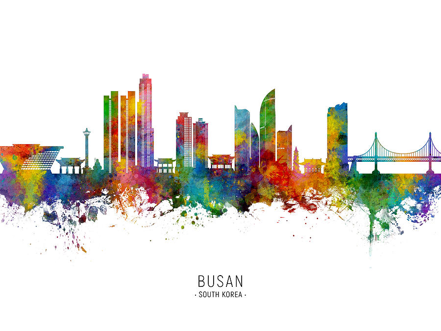 Busan Skyline South Korea #37 Digital Art by Michael Tompsett