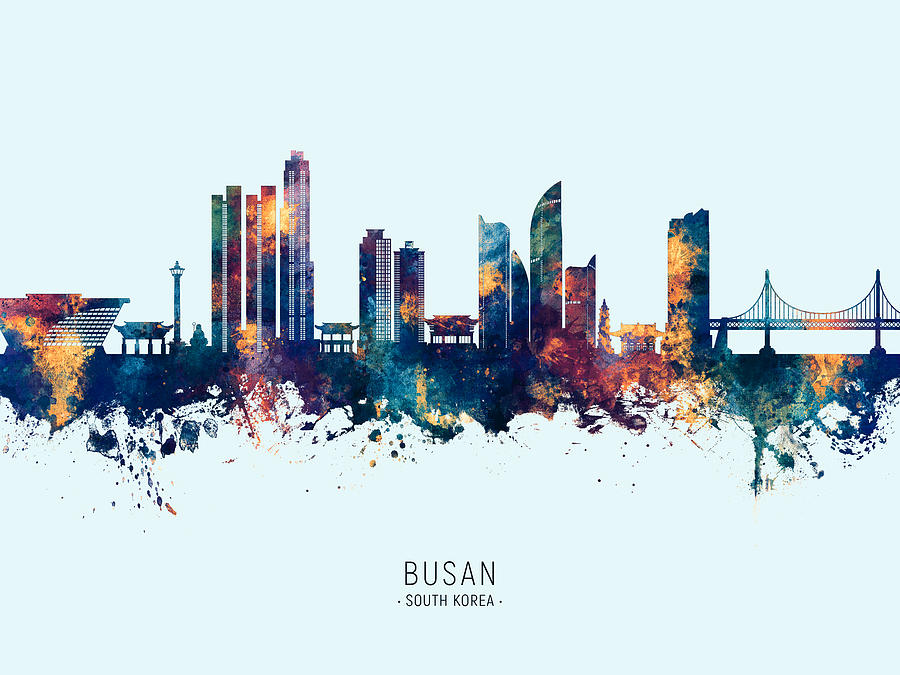 Busan Skyline South Korea #40 Digital Art by Michael Tompsett