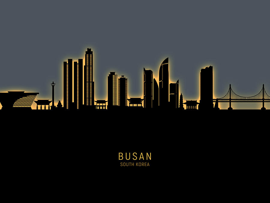 Busan Skyline South Korea #50 Digital Art by Michael Tompsett