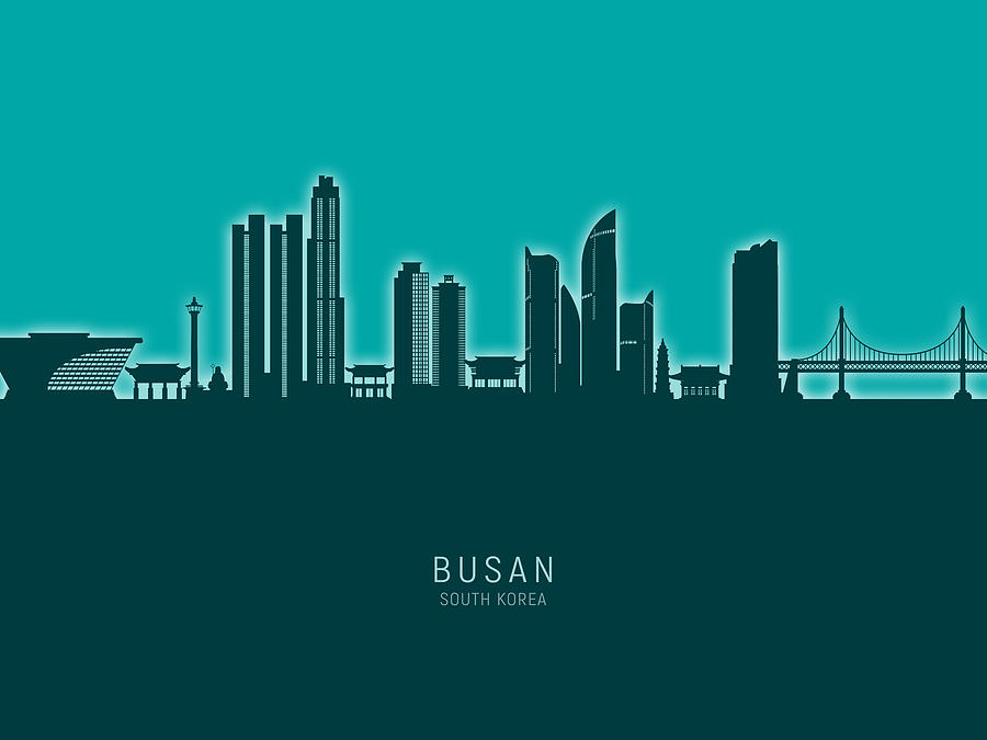 Busan Skyline South Korea #52 Digital Art by Michael Tompsett