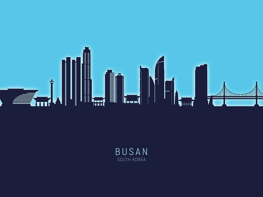 Busan Skyline South Korea #53 Digital Art by Michael Tompsett