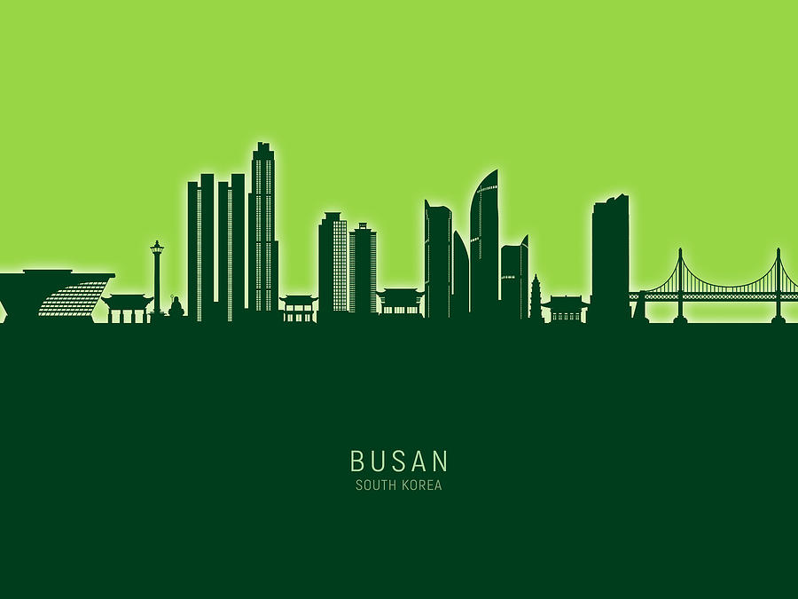 Busan Skyline South Korea #54 Digital Art by Michael Tompsett