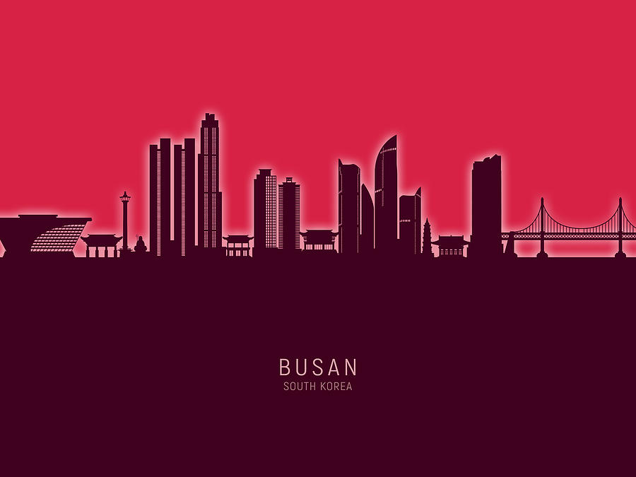 Busan Skyline South Korea #56 Digital Art by Michael Tompsett