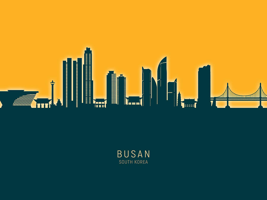 Busan Skyline South Korea #57 Digital Art by Michael Tompsett