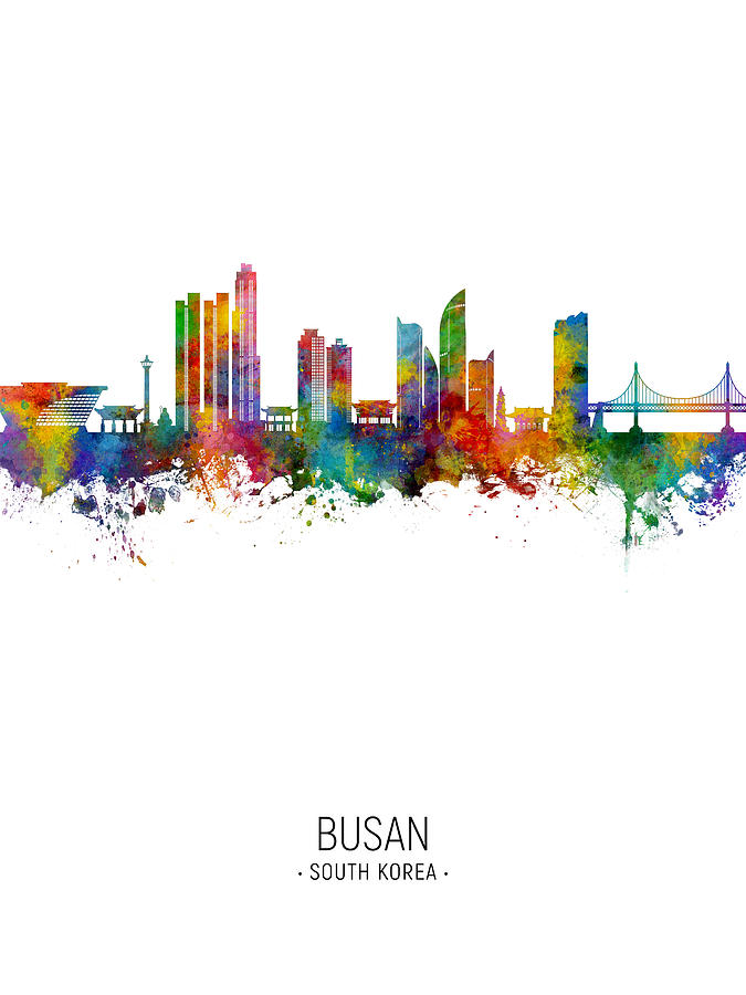 Busan Skyline South Korea #59 Digital Art by Michael Tompsett