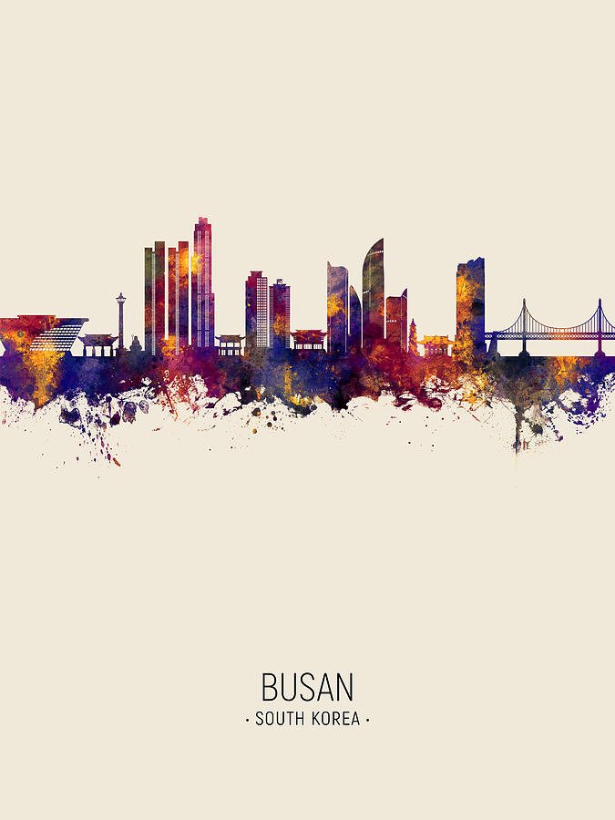 Busan Skyline South Korea #60 Digital Art by Michael Tompsett