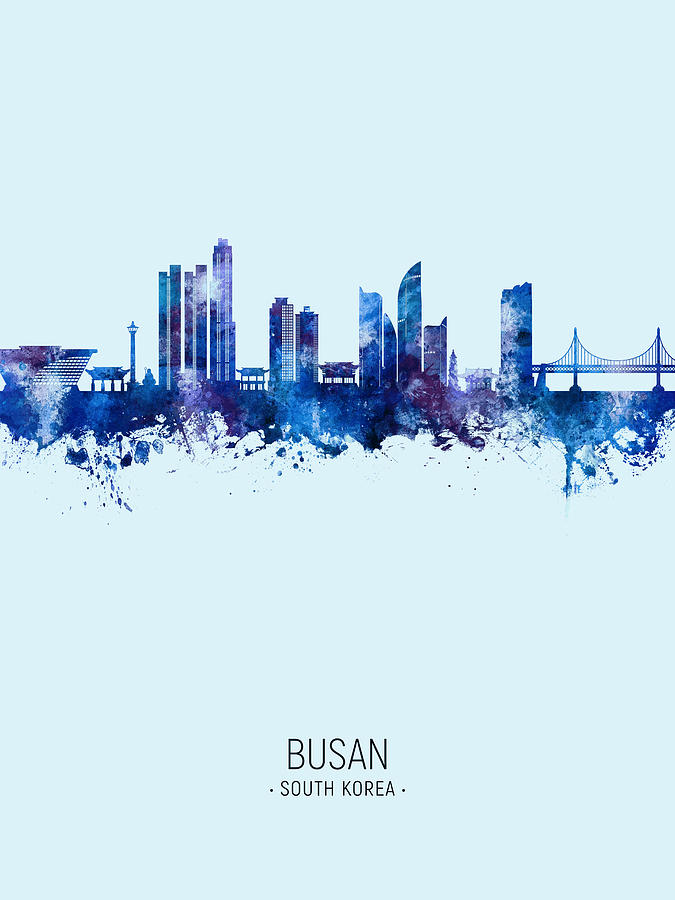 Busan Skyline South Korea #61 Digital Art by Michael Tompsett