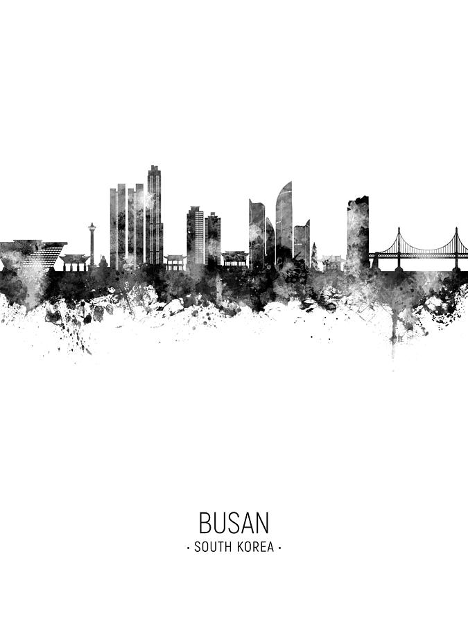 Busan Skyline South Korea #63 Digital Art by Michael Tompsett