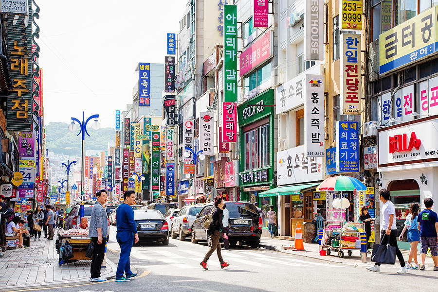Busan South Korea Gwangbok-dong street scene daytime Photograph by NicolasMcComber