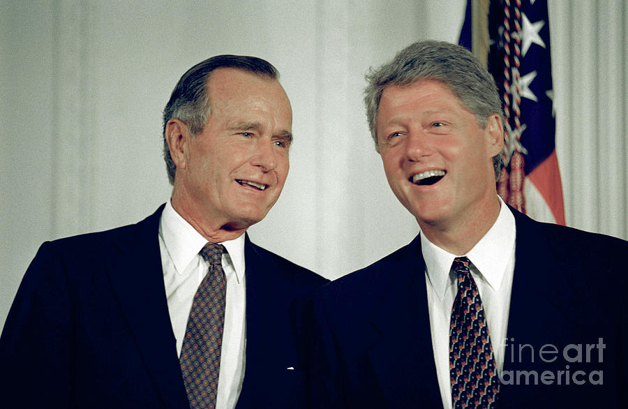 Bush and Clinton, 1993 Photograph by Ralph Alswang