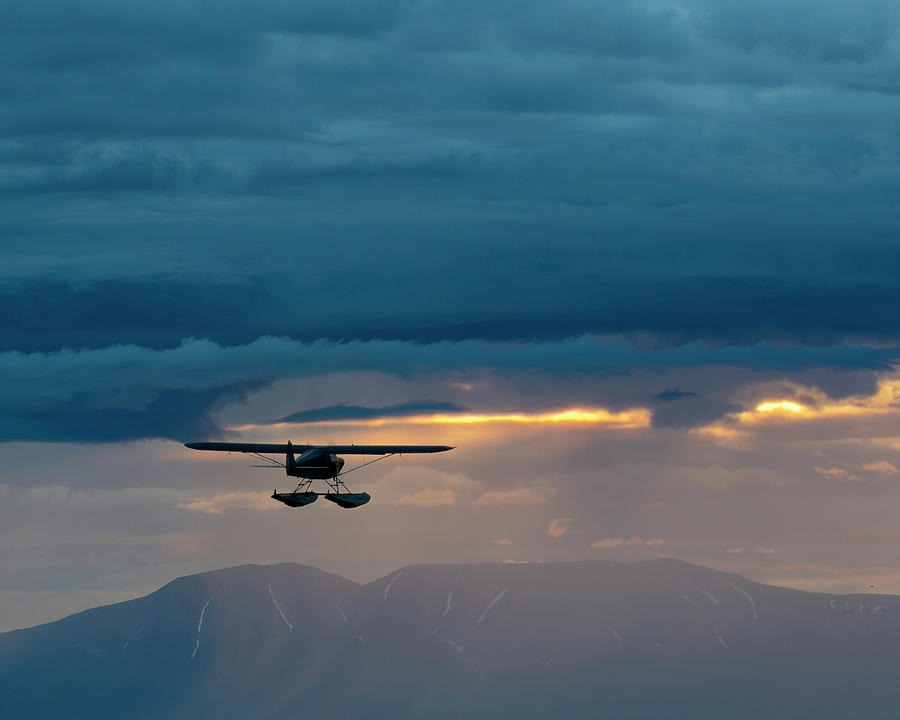 Bush Plane over Mount Susitna Photograph by Scott Slone