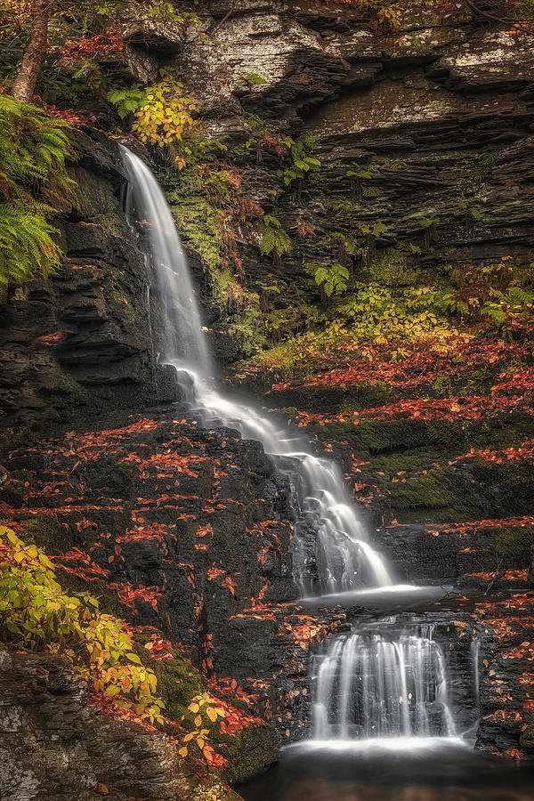 Fall Photograph - Bushkill Bridal Veil Falls PA by Susan Candelario